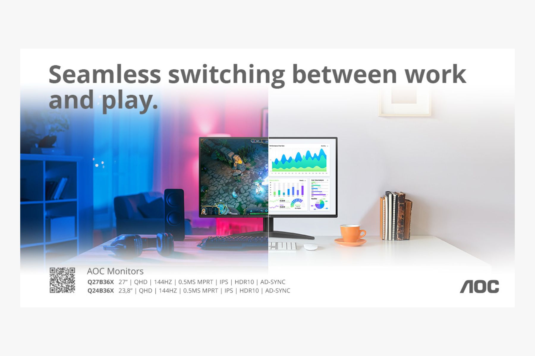 AOC Q24B36X és Q27B36X QHD kijelzők